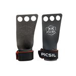 PICSIL RX Grips, Synthetic Workout Grips, Durable and Ultra-Resistant Carbon Fiber Hand Grips for Weightlifting & Gymnastics, Blocks Tears & Blisters, Made for Men & Women (3H Orange, M)