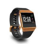 AIUNIT Compatible Ionic Bands for Men Women Black Large with Burnt Orange Buckle, Replacement Strap Sport Accessory Wristband for Ionic Smart watch Black