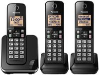 Panasonic DECT 6.0 Expandable Cordless Phone with Call Block - 3 Cordless Handsets - KX-TGC383CB (Black)