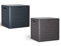 URBNLIVING 140 Litre Compact Plastic Outdoor Balcony Patio Garden Storage Box Chest Crate (Umber)