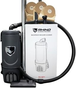 Rhino RV-BP1 Commercial Lightweight Backpack Bagged Vacuum Cleaner, for Carpet and Hard Floors, 22-Foot Cord