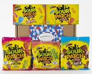 Sour Patch Kids Super American Candy Selection Gift Box - Including Fruit Mix, Heads, Extreme, Watermelon & More - Hamper Exclusive To Burmont's