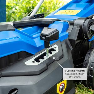 Hyundai 15" Electric Lawnmower – 1600W, Rear Roller, Mulching, 40L Bag