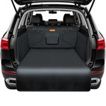 Alfheim Car Boot Liner for Dogs Waterproof Non-Slip Boot Protector Cover, Heavy Duty 600D Oxford Machine Washable, Universal Fit SUV Estate Hatchback-Pet Boot Mat with Bumper Flap&Storage Pocket Grey