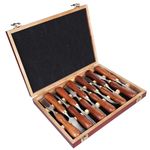 VANSORK Wood Carving Tools Set for Woodworking, Wood Carving Kit of 12 Wood Chisels with Wooden Case, Sharp CR-V 60 Steel Blades, Wood Carving Chisels Set for Beginners and Professionals