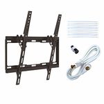 Unispectra® Wall Mount TV Bracket Slim Tilt Flat 32 34 37 39 42 47 49 50 55 inch LCD LED PLASMA up to 400 x 400 VESA + FREE 1.5m ANTENNA CABLE WITH ADAPTER INCLUDED