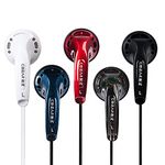 Kbear-Stellar Wired in-Ear Headphones, 5pack Ear Buds Wired Earphone, Noise Isolating in-Ear Monitors,Compatible with Tablets, Android Phone,MP3 Player (Black+Red+Blue+White+Clear Black,no mic)