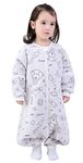 Happy Cherry Baby Girls One-Piece Rompers Sleeping Bag Warm Jumpsuit Wearable Blanket Sleepwear 100% Cotton XXL Grey