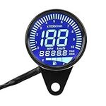 Speedometer, 12V DC Universal Motorcycle Waterproof LED Backlight Digital Speedometer Tachometer Speed Gauge