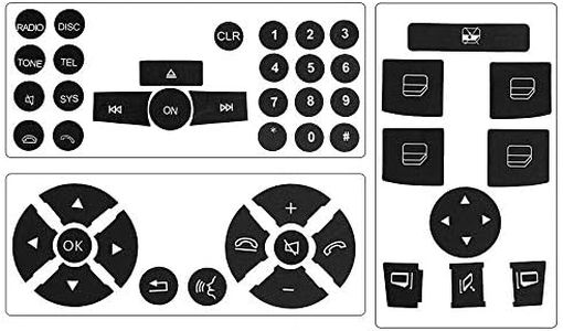 Car Interior Button Repair Sticker Kit Steering Wheel Window Switch Radio Number Button Decals Stickers Accessories Fit for 2008-2014 Mercedes Benz W204 C250 C350 E-Class Ml Gl Glk Models