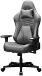 lbvuer Gaming Chair Ergonomic Vintage Leather Office Chair Adjustable Armrest Back Gaming Chair with Headrest and Lumbar Support (Gray)