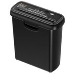 Bonsaii Paper Shredder for Home 6 Sheets Strip Cut Domestic Paper Shredder Machine with Security Level P2 Portable Document Paper Crusher Machine for Office with 28-38cm Extendable Arm & 9L Waste Bin