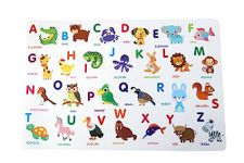 DOMINION CARE 6 Pcs Educational Kids Placemats for Dining Table Plastic Learning Mats Reusable Non Slip Toddler Placemats