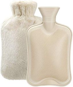 Hot Water Bottle Rubber with Soft Cover (2 Liter) Hot Water Bag for Cramps, Pain Relief, Removable Hot Cold Pack Hot Water Bed Warmer