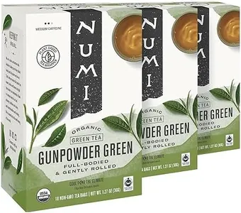 Numi Organic Tea Gunpowder Green, 18 Tea Bags (Pack of 3), Full-Bodied Gently Rolled Chinese Green Tea (Packaging May Vary)