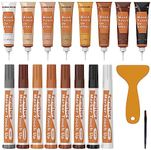 REALINN Wood Furniture Repair Kit 8 Light Colors- Wood Fillers and Touch Up Markers, Repair Scratch, Cracks, Discoloration for Wooden Door, Floor, Table, Cabinet