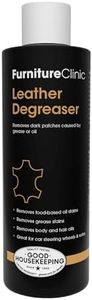 Furniture Clinic Leather Degreaser | Professional Oil & Grease Stain Remover | Use on Furniture, Car Seats, Shoes, Couches, Sofas, & Chairs | Leather Care Cleaning Solution | 8.5oz/250ml