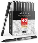 ARTEZA Rollerball Pens, Pack of 40, 0.7mm Black Liquid Ink Pens for Bullet Journaling, Fine Point Rollerball