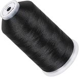 New brothread - Single Huge Spool 5000M Each Polyester Embroidery Machine Thread 40WT for Commercial and Domestic Machines - Black