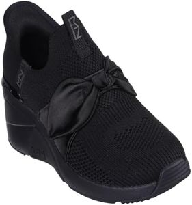 Skechers Women's A Wedge-ENZIE Hands Free Slip-Ins Sneaker, Black/Black, 8.5
