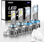 9005 H11 Light Bulbs Combo,9005 Bulbs Fog Lights, 70000LM Ultra-Bright Lighting, 6500K Cool White Lights, Plug-N-Play, Pack of 4