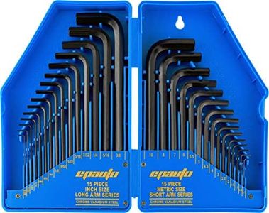 EPAuto Long Arm Ball End Hex Key Allen Wrench Set, Cr-V, 30 Pieces, 0.028-3/8 inch,0.7-10mm