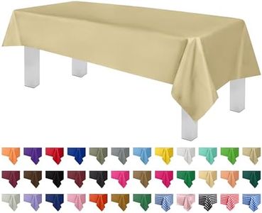 Beige 6 Pack Premium Disposable Plastic Tablecloth 54 Inch. x 108 Inch. Rectangle Table Cover by Grandipity