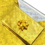 Apol Double-Sided Holographic Foil Wrapping Paper,25 Sheets Gold Sliver Flower Foil Wrapping Tissue Paper 28 x 20 Inch for Gift Wrap Paper DIY Craft Christmas Wedding Birthday Party Decoration