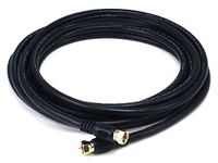 Monoprice 103032 12-Feet RG6 Quad Shield CL2 Coaxial Cable with F-Type Connector, Black