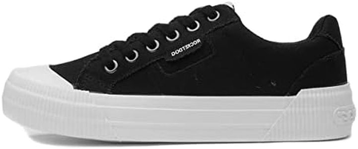 Rocket Dog Cheery Womens Black and White Canvas, Black, 10 US