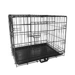 Signzworld Puppy Dog Crate 2 Doors 24 inch with Removal Tray Folding Metal Pet Training Cage Animal Carrier Small