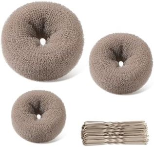 TsMADDTs Hair Bun Set, 4 pcs Tan Brown Hair Donut Bun Maker with 20 pcs U Shaped Bobby Pins for Dance