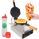 GorillaRock Bubble Waffle Maker Electric Non Stick Egg waffle machine 360 Rotated Stainless steel (110V)