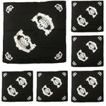 GIRRIJA Women's Cotton Pirates Bandanas (Black, 22" X 22") - Pack of 1 Piece