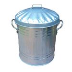 Easy Shopping Small 15 Litre 15L Round Shape Several Colour Metal Bin Recycle Rubbish Waste Dustbin Bin with Lid (Silver)