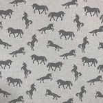 Discover Lifestyle & Fashion Fabrics Unicorn Grey Design Cotton Rich Linen Look Fabric For Curtains Blinds Craft Quilting Patchwork & Upholstery 55" 140cm Wide – Sold by the Metre