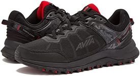 Avia Ultra Men’s Trail Running Shoes, Lightweight Breathable Mesh Sneakers for Men, Black/Red, 10.5 X-Wide