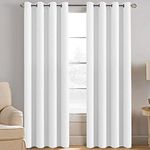 H.VERSAILTEX White Curtain 84 inches Long for Living Room Thermal Insulated Window Treatment Panel/Drape for Dining Room, Elegant Soft Durable White Curtain for Door - One Panel - Grommet Top