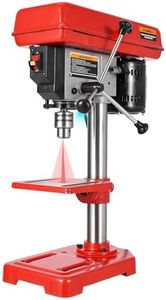 GarveeTech 8" Benchtop Drill Press, Laser Ray (Class II Max. 1mW), Tabletop Drilling Machine with 5 Adjustable Speeds (620 to 3100 RPM), 0-45°Tilting Worktable with LED Light (1W), for Wood or Metal