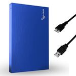 SUHSAI Portable External Hard Drive 320GB Pocket Size Backup HDD 2.5 Inch External Data Storage Hard Disk USB 3.0 Hardrive Compatible for Gaming PC, Mac, Laptop, Xbox, Xbox One, PS4 (Blue)