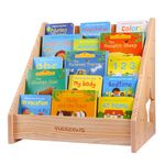 TUEGEGNS Toddler Bookshelf for Kids,Organize Your Little One's Reading Adventure with Our Natural Wood Kids Bookshelf - Perfect for Ages 1-5! (Wood)