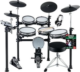 XDrum DD-530 E-Drum Set mit Mesh Heads - Elektronisches Schlagzeug mit 4 Becken Pads 5 Mesh Head Pads, 1 Kick Pad und Rack - 45 Drumkits mit 455 Sounds - Inkl. Hocker, Kopfhörer und Schule