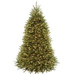 National Tree 7.5 Foot Dunhill Fir Tree with 700 Dual LED Lights and 9 Function Footswitch, Hinged (DUH-330LD-75S)