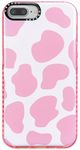 Efitoo for iPhone 8 Plus/7 Plus/6s Plus/6 Plus Case Cow Print-Animal Pattern Cute Clear with Pink & White Design Flexible TPU&Silicone Girls&Woman Protective&Shockproof Phone Cover