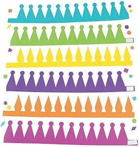 Fun Express DIY Crowns for Kids, Includes 12 Crowns, 312 self-Adhesive Letters and 250 Shapes - Crafts and Party Activities