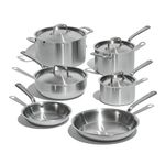 Made In Cookware - 10 Piece Stainless Steel Pot and Pan Set - 5 Ply Clad - includes Stainless Steel Frying Pans, Saucepans, Saucier and Stock Pot W/Lid - Professional Cookware - Made in Italy