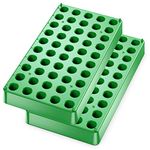 2Pcs Vial Rack,Green Polypropylene(PP) Vial Holder for 2mL Autosampler Vials with 50 Holds Diameter 12mm,Stackable Vial Racks,Centrifuge Tube Rack,Bottle Rack by Biomed Scientific