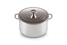 Le Creuset 3-Ply Plus Stainless Steel 24cm Stockpot with Lid, 96604824000000, Silver