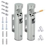 Wall Mounted Outdoor Cigarette Butt Receptacle, Stainless Steel Cylinder Wall Mounted Ashtray（2 Pack ）