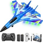 4DRC G6 RC Plane with 2 Take-off Modes, 2 Batteries and Light, 2.4GHz 4 Channel Foam Remote Control Airplane Planes RTF Glider Fighter Jet Toys Gift for Kids 8-12 Beginners Boys Adults